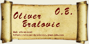 Oliver Bralović vizit kartica